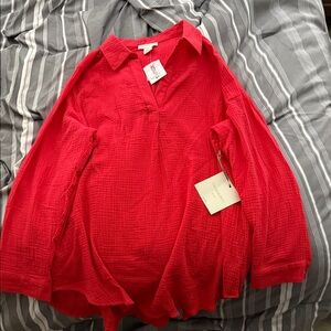 Cynthia Rowley Scarlet Textured Blouse